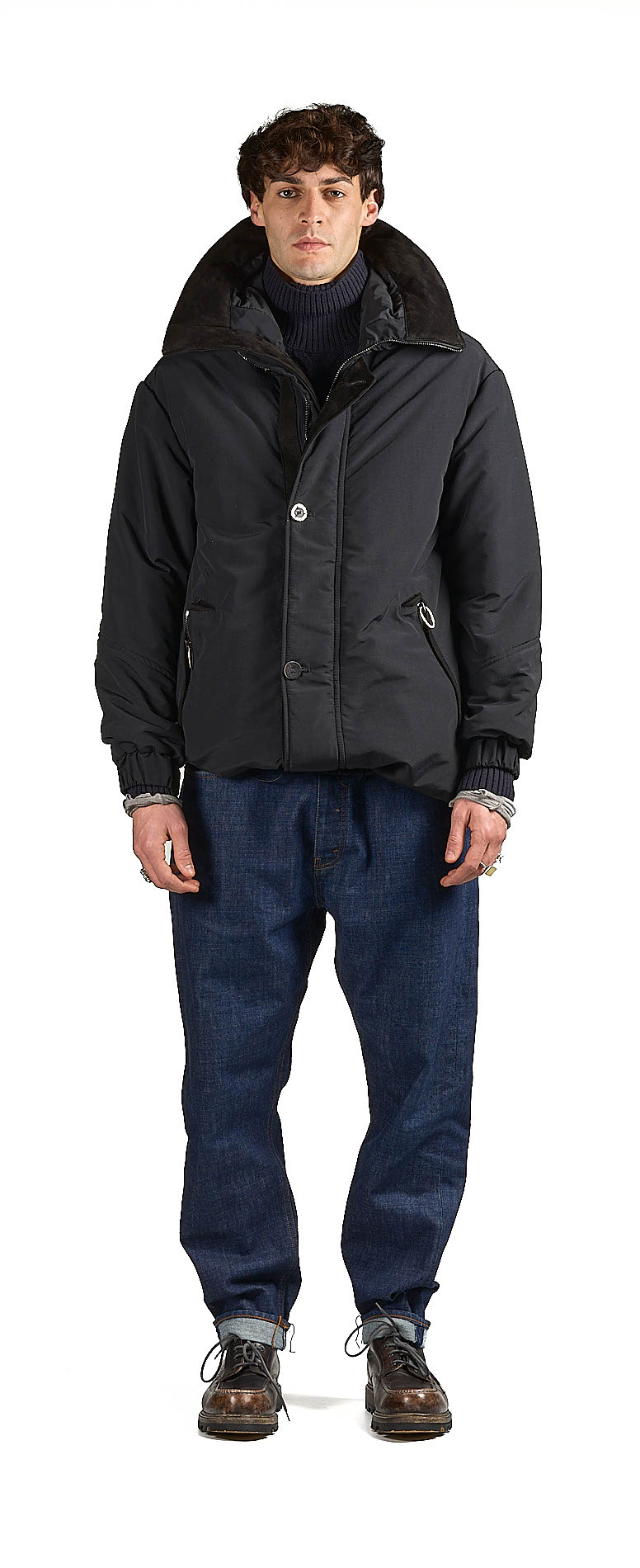 DANIELE BASTA LEATHER AND SILVER JACKET 